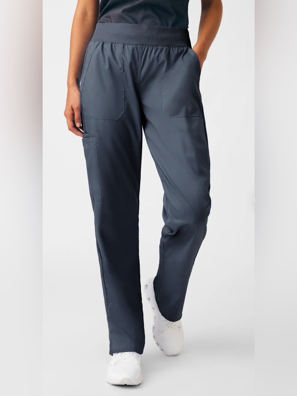 NWT Landau ProFlex 5-Pocket Elastic Waist Cargo Scrub Pants Women M Graphite Reg